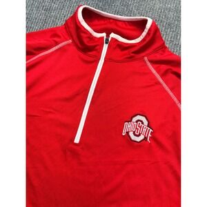 Profile Varsity Ohio State Buckeyes 1/4 Zip Pullover Red Grey Mens 2XLT Big Tall